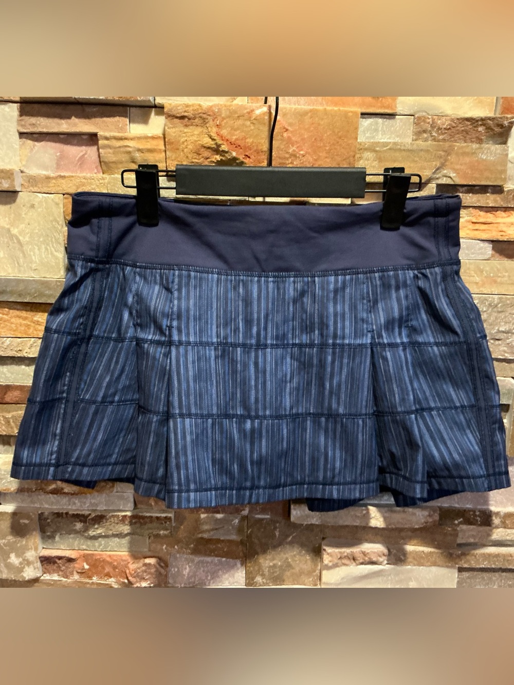 lululemon athletica Navy Blue Strip Skort Pleated Tennis Skirt